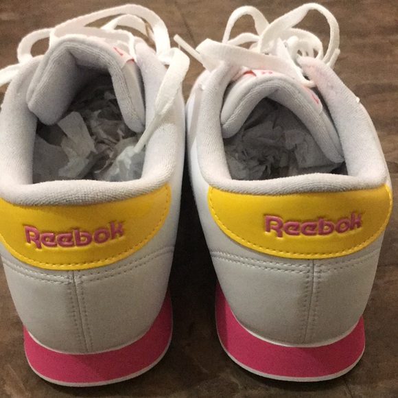 Reebok Women’s Princess Sneaker White/Pink/Yellow - Picture 7 of 13